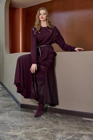 Misswhence Etek Takım: bordo 38032 - Resim 4