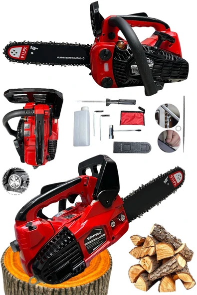 PROFESYONEL Benzinli Testere Hızar Motoru Ağaç Odum Dal Budama Kesme Testeresi - Resim 2