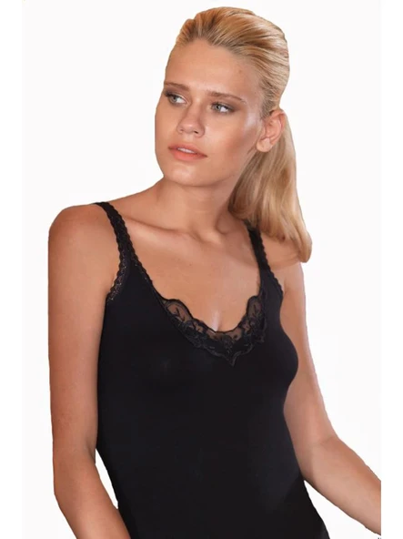 Şahinler MB443 Kadın Güpürlü V Atlet - Resim 2