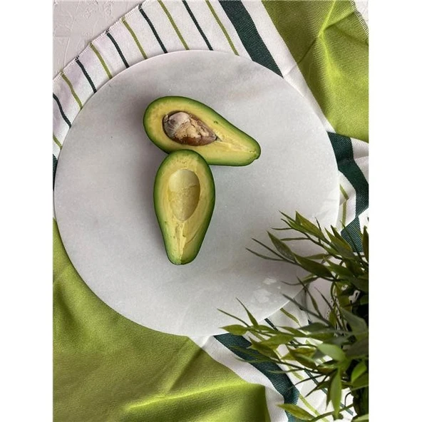 Akayev Mermer 30 cm Beyaz Yuvarlak Sunum Tabağı - Resim 5