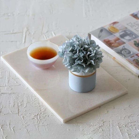 Akayev Mermer Beyaz 30x20 cm Sunum Tabağı - Resim 3