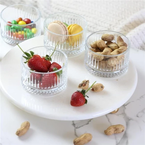 Akayev Mermer 25 Cm Altın Boncuk Ayaklı Elysia 4lü Reçellik İkramlık ürün görseli