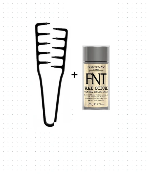 Fontenay Hair Wax Stick 75gr - Saç Sabitleyici Unisex + Mucizevi Tarak 2'li Set ürün görseli
