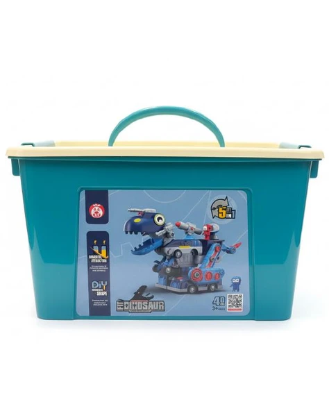 Kızılkaya Manyetik 5i1 Arada Dinozor ve Araç Yapım Seti Kutulu 40 Parça XH8883 ürün görseli 1