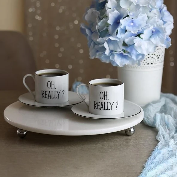 Akayev Mermer Beyaz 30 Cm Gümüş Boncuk Ayak Yuvarlak Sunumluk - Resim 4