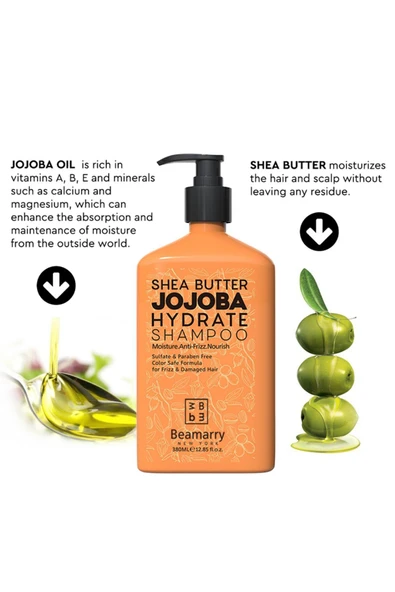 Beamarry Shea Butter Hydrate Shampoo 380 ml - Resim 4