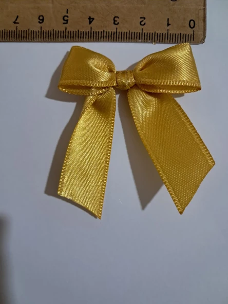 Pratikbox Fiyonk / Saten 2cm'lik / Hediyelik / Süsleme / Altın Renk / 35 Adet - Resim 3