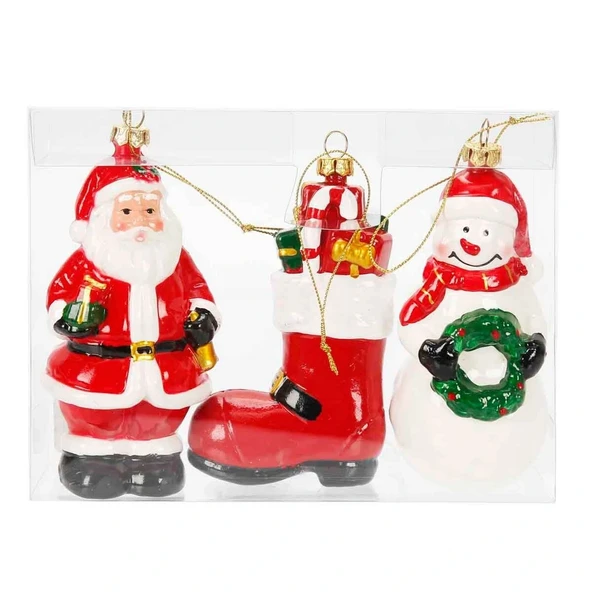 Yılbaşı Figürlü Ağaç Süsü 3'lü - Resim 2