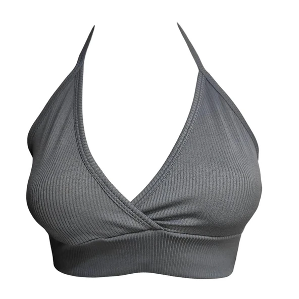 Vogsign 282 Kadın Arkadan Bağlamalı Fitilli Crop Bustiyer - Resim 2