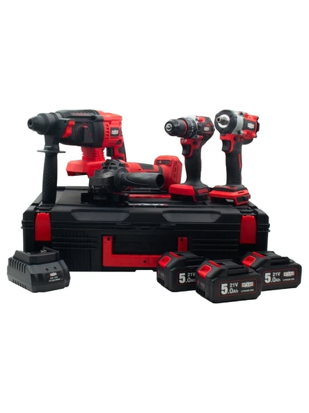 Attlas ATB 21 4'Lü Kömürsüz Kombo Set (Matkap+Taşlama+Kırıcı Delici+Somun Sıkma) ürün görseli 1