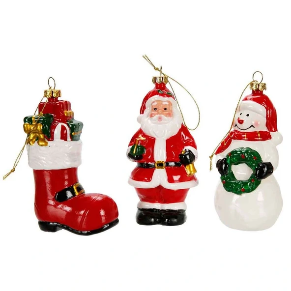 Yılbaşı Figürlü Ağaç Süsü 3'lü ürün görseli