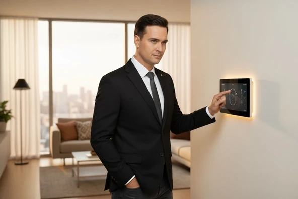 Erkek Bej Slim Fit Blazer Ceket – Çizgili Dokulu Kumaş – Çift Düğmeli - Resim 9