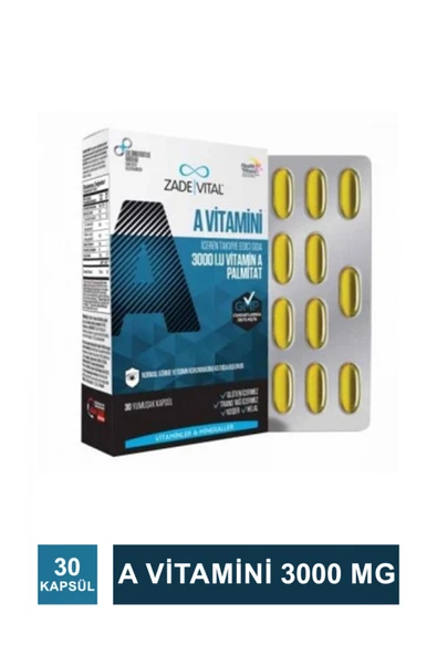 A Vitamini 3000 mg 30 Kapsül ürün görseli 1