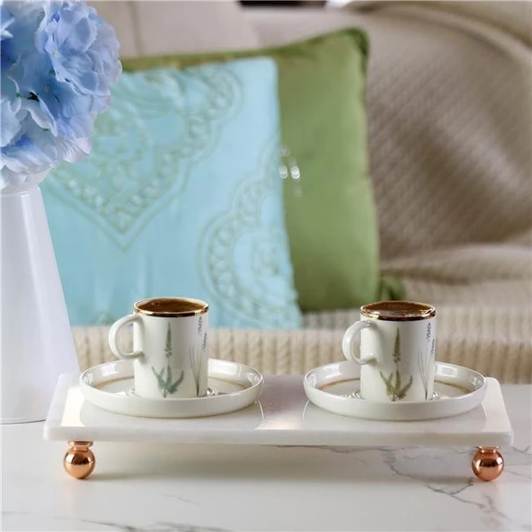 Akayev Mermer Beyaz 30x15 Cm Rose Gold Boncuk Ayak Sunumluk - Resim 4