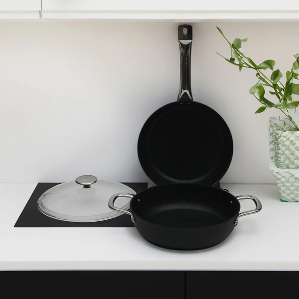 GÜRAL PORSELEN Güral Antoryum 3 Parça Granit Tencere Takımı Siyah ürün görseli 1