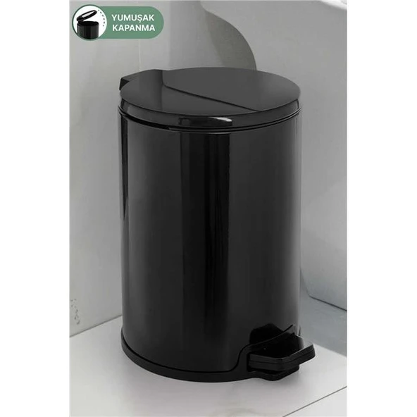 Primanova Cigo Siyah Pedallı Banyo Mutfak Ofis Çöp Kovası 12 Lt ürün görseli