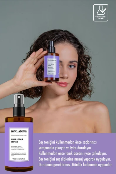Maruderm Onarıcı Saç Bakım Toniği Yıpranmış Zayıf Saçlar Vegan 200 ml ürün görseli