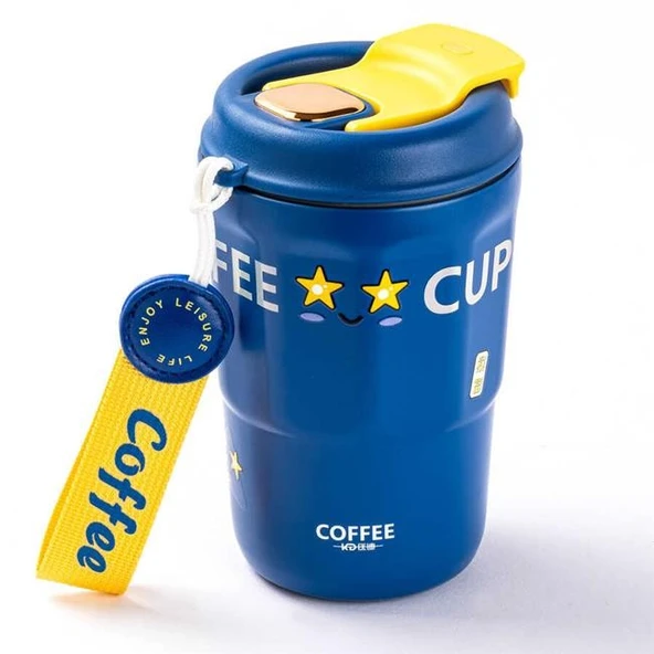 Tantitoni Okadı Pratik Mavi Paslanmaz Çelik Termos Bardak 380Ml ürün görseli