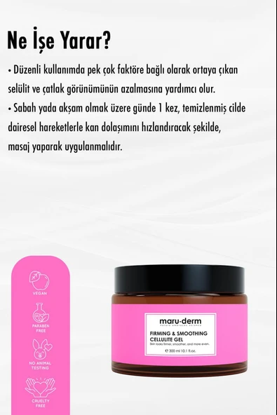 Maruderm Sıkılaştırıcı Çatlak Ve Selülit Kremi 300 ml - Resim 3