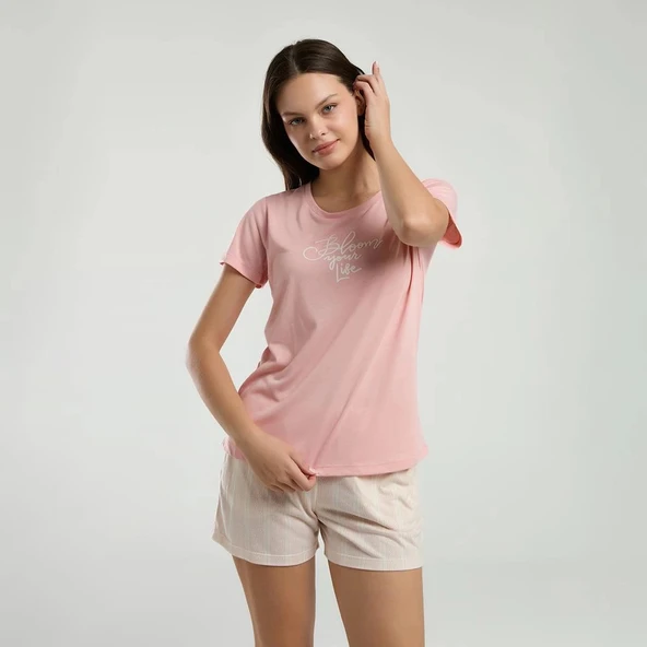 Arnetta 3220S Kadın Şort Yazlık Pijama Takım - Resim 5