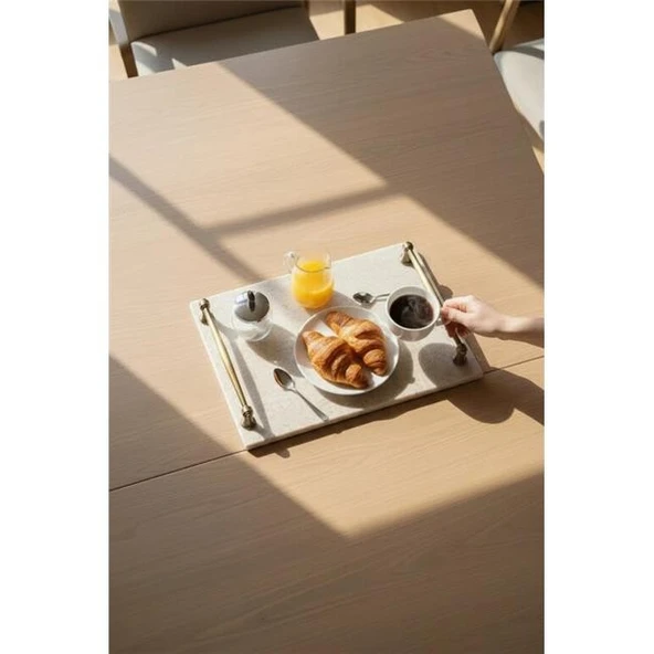 Akayev Traverten Rustik 30x20 cm Tepsi - Resim 4