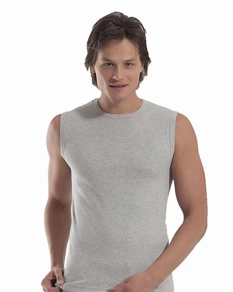 Öztaş 1055 Erkek Kolsuz Ribana O-Yaka Fanila - Resim 2