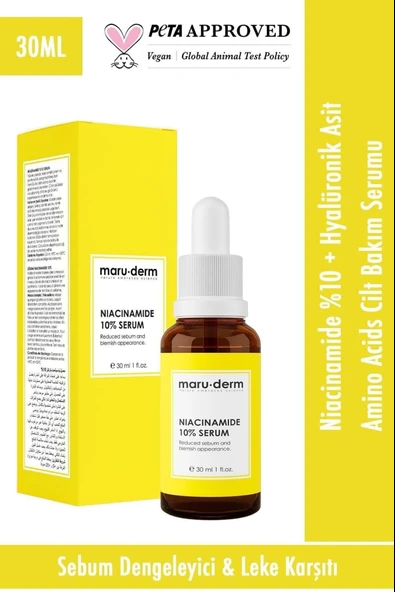 Maruderm Niacinamide %10 + Hyalüronik Asit + Panthenol Cilt Bakım Serumu 30 Ml ürün görseli