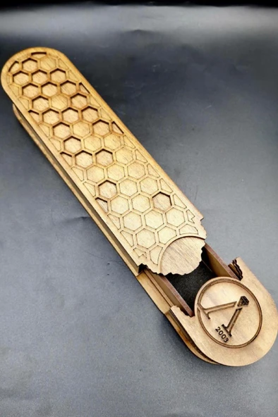 Turuncu Kapsül Kesim Alpaka Püskül Kehribar Tespih (AHŞAP KUTULU) - Resim 6