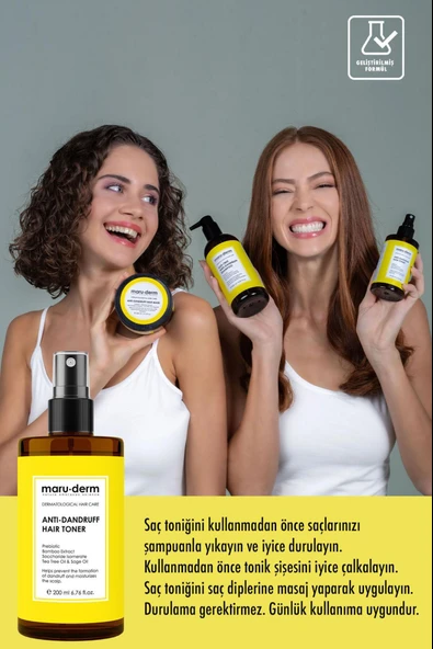 Maruderm Kepeğe Karşı Etkili Saç Toniği Normal Yağlı Saçlar Vegan 200 ml - Resim 2