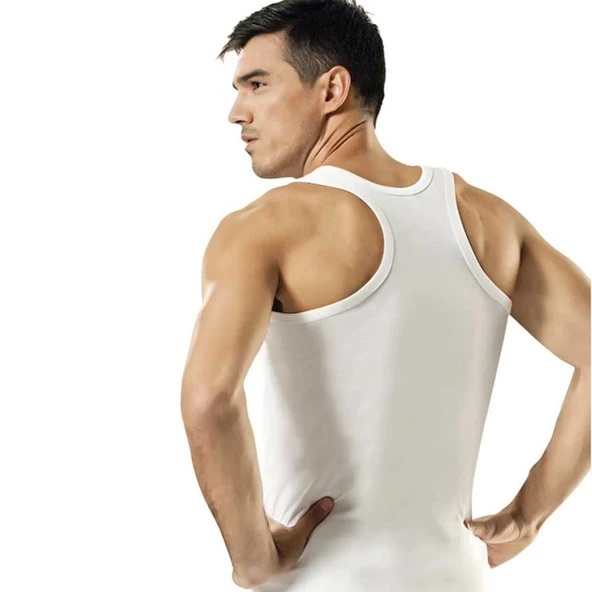 Namaldı 133 Rambo Beyaz Erkek Ribana Atlet - Resim 2