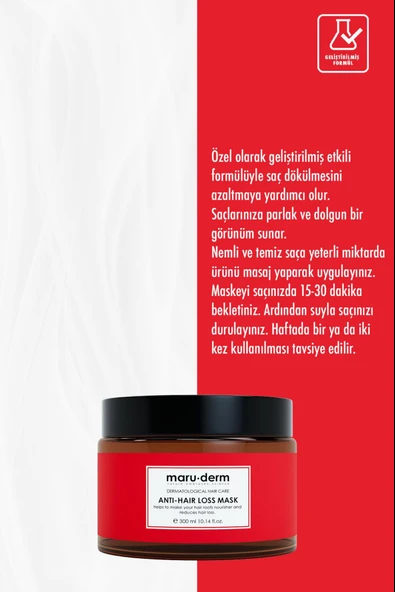 Maruderm Dökülme Karşıtı Saç Maskesi 300 ml - Resim 3
