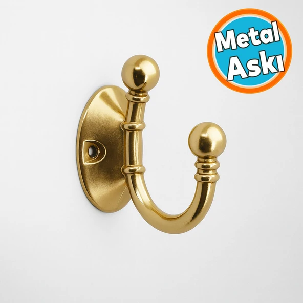 Metal Askı Bronz Vestiyer Dolap Askılık Askılığı Duvar Banyo Mutfak Elbise Kıyafet Çanta Askısı ürün görseli