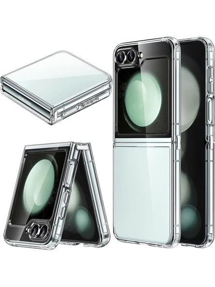 Ennar Samsung Galaxy Z Flip 5 Uyumlu Magsafe Sararmaz Şeffaf Sert Mika Silikon Kılıf ürün görseli