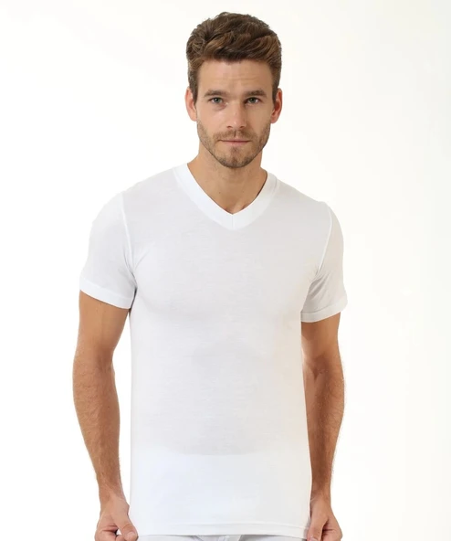 Öztaş 1013 Erkek V-Yaka Kısa Kol Atlet ürün görseli 1