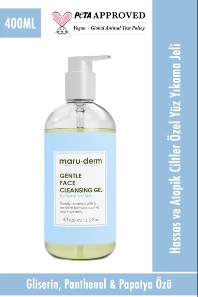 Maruderm Hassas ve Atopik Ciltler Için Yüz Temizleme Jeli 400 ml ürün görseli