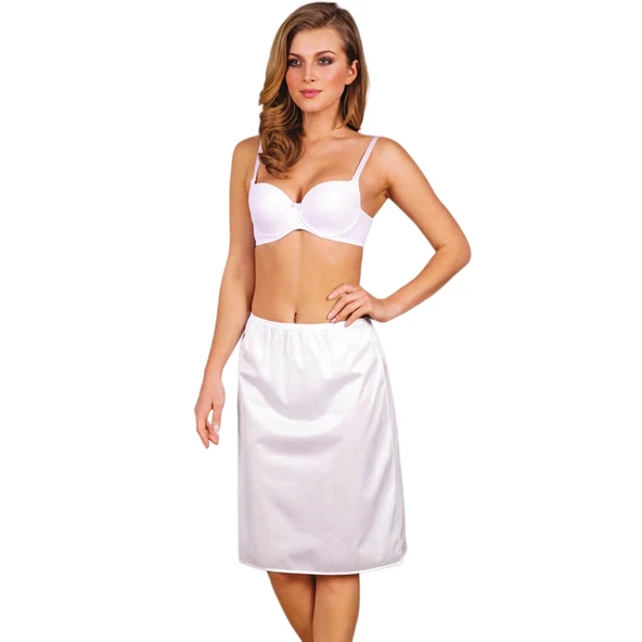 Anıl 616 Kadın Polyamid Kumaşlı Diz Altı Uzun Etek Altı Jüpon - Resim 4