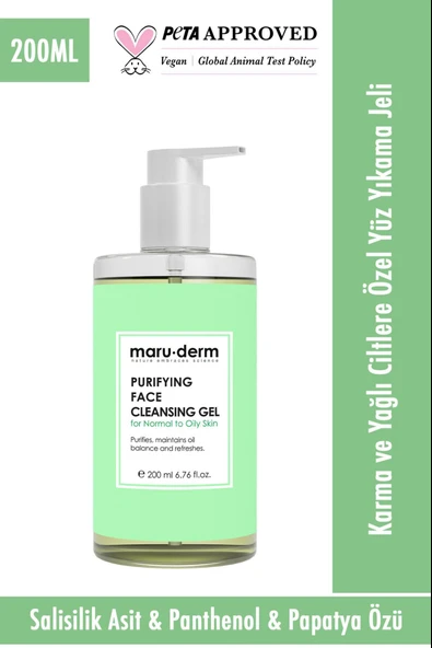 Maruderm Karma ve Yağlı Ciltlere Özel Salisilik Asit Yüz Temizleme Jeli 200 ml ürün görseli