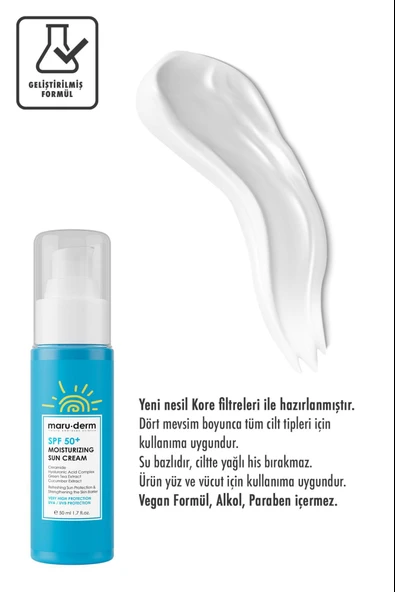 Maruderm Nemlendirici Güneş Kremi SPF+50 50 ml - Resim 4