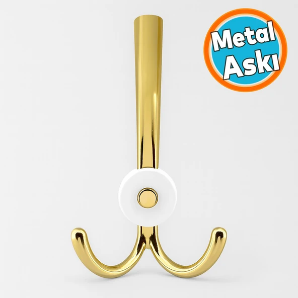 Portmanto Askı Metal Altın Gold Vestiyer Duvar Dolap Elbise Askısı Mobilya Askılığı Aparat ürün görseli 1