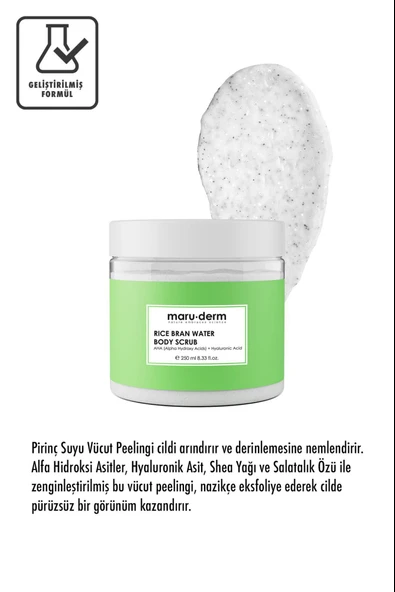 Maruderm Pirinç Suyu Vücut Peelingi AHA + Hyaluronik Asit 250 ml ürün görseli