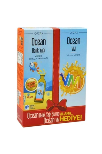 Ocean Portakallı Balık Yağı Şurubu 150 ml + Ocean Vm Şurup 150 ml Hediye ürün görseli