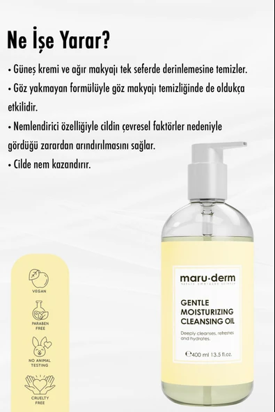Maruderm Yağ Bazlı Temizleyici 400 Ml - Resim 3