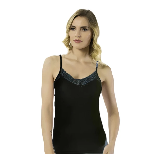 HMD B2496-2497 Kadın Likralı Dantelli Atlet - Resim 2