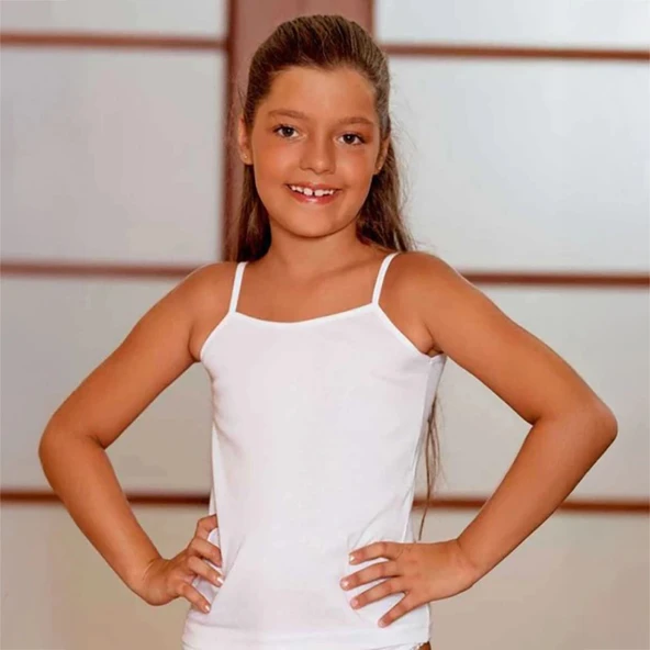 Şahinler BC001 İp Askılı Kız Çocuk Atlet - Resim 2