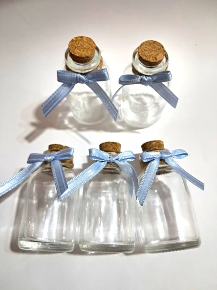 Pratikbox Mini Fiyonk / Saten 0,6cm'lik /6mm / Hediyelik / Süsleme / Mavi Renk / 50 Adet - Resim 5