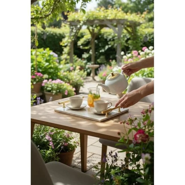 Akayev Traverten Altın Florya 30x20 cm Tepsi ürün görseli