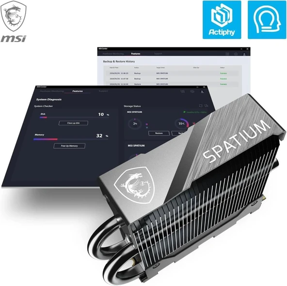 MSI Spatium M570 Pro Frozr Soğutuculu PCI-Express 5.0 2 TB M.2 SSD - Resim 3