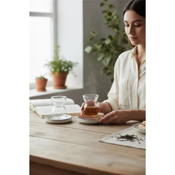 Akayev Porselen Birdy Çay Tabağı 6 Parça - Resim 3