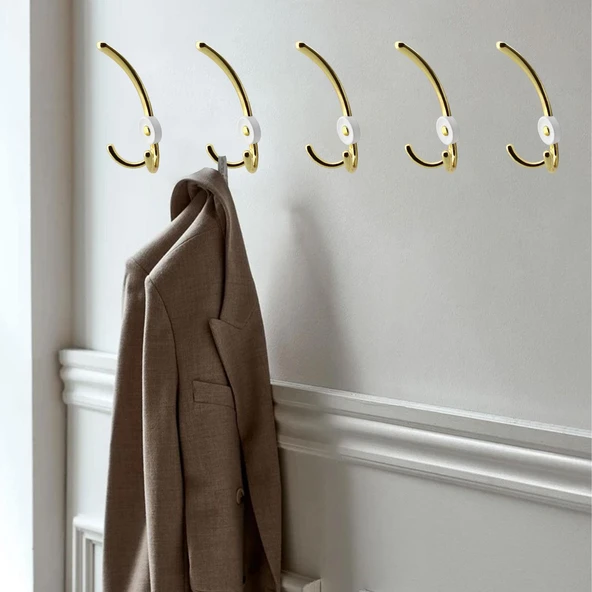 Portmanto Askı Metal Altın Gold Vestiyer Duvar Dolap Elbise Askısı Mobilya Askılığı Aparat - Resim 3