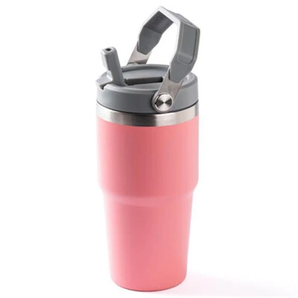 Tantitoni Pembe Paslanmaz Çelik Tutacaklı Termos Bardak 600ml ürün görseli
